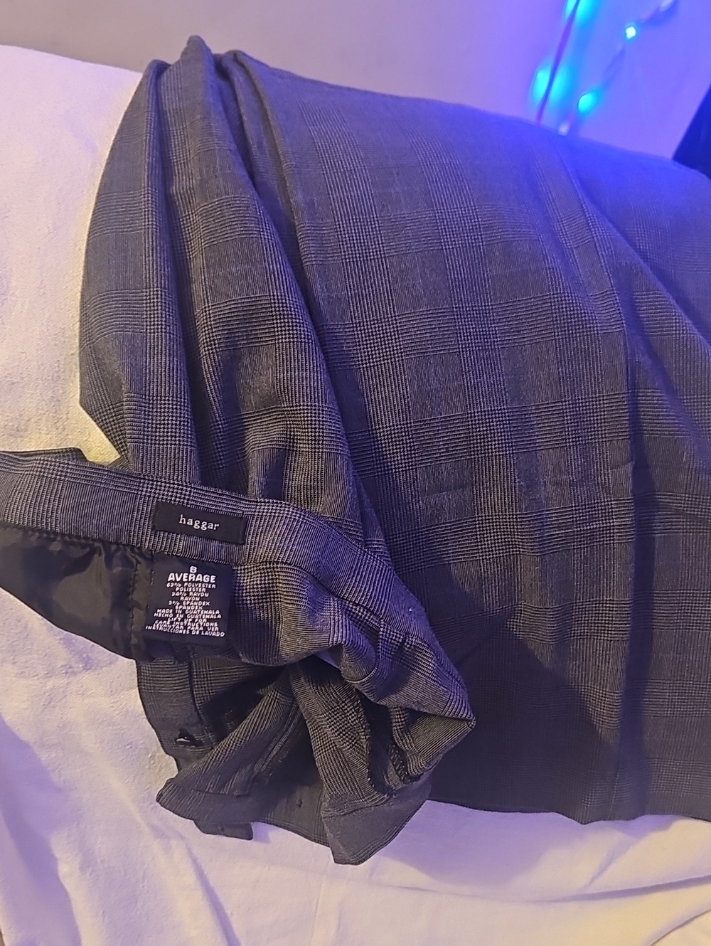 Haggar Charcoal Plaid Dress Pants